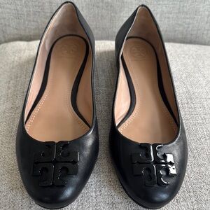 Tory Burch Black Leather Ballet Flats